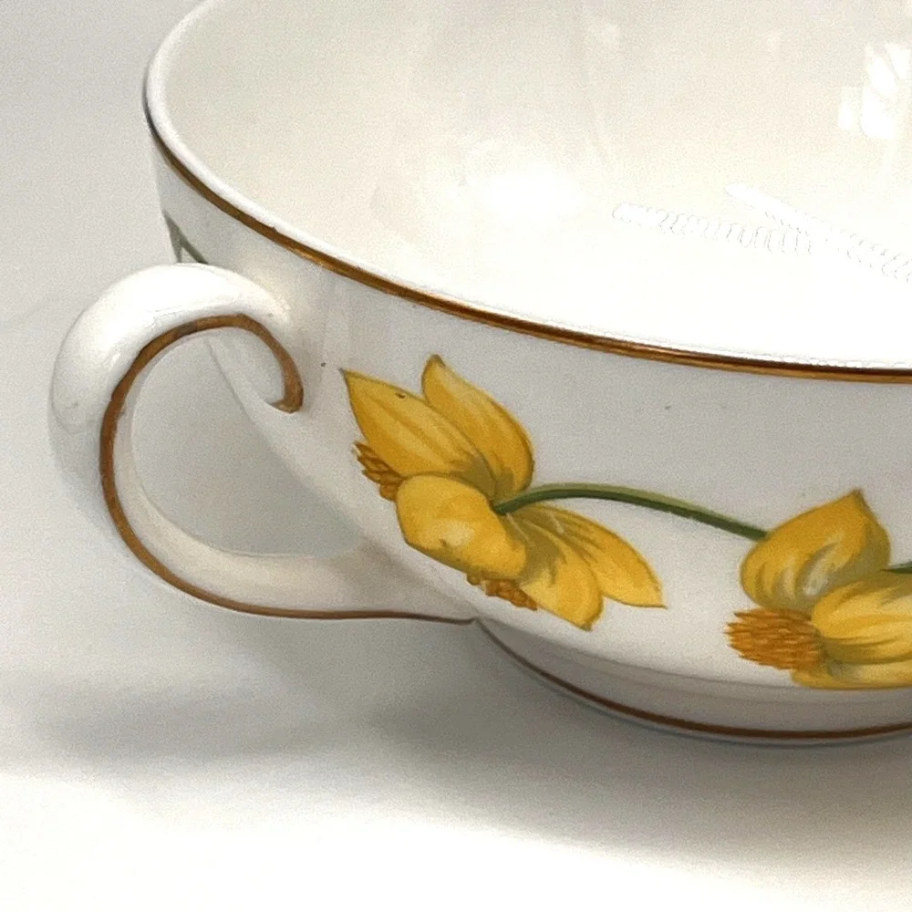Wedgwood Bone China Kingcup Two Flat Cream Soup Bowls W.4050 Made In England - Picture 14 of 16